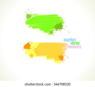 vector illustration. Multi-colored marker stains isolated on a white background. Collection for your design