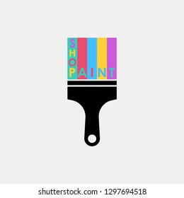 Vector illustration of multicolored paint shop logo