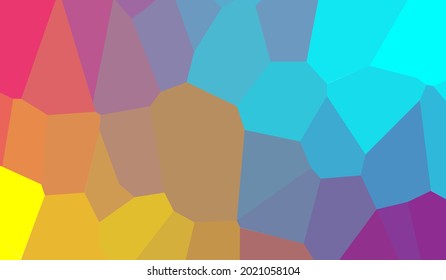 Ilustración vectorial. Poliedro multicolor. Cifras geométricas.
