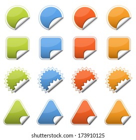 Vector illustration of multicolored stickers.