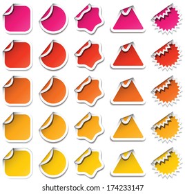Vector illustration of multicolored stickers.