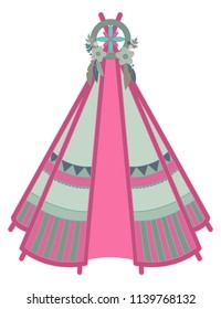 Vector illustration of multicolored teepee isolated on white background