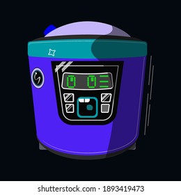 vector illustration multicooker  animated cartoon subject