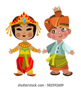 Vector illustration of multicultural national children