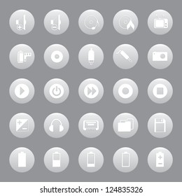 Vector illustration of multimedia buttons.