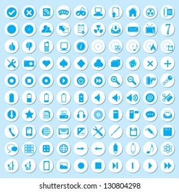 Vector illustration of multimedia icons.