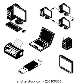 A vector illustration of multimedia icons. Isometric Multimedia Icons. Multimedia Icon set.
