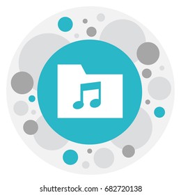 Vector Illustration Of Multimedia Symbol On Folder Icon. Premium Quality Isolated Dossier Element In Trendy Flat Style.