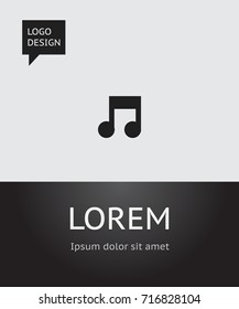 Vector Illustration Of Multimedia Symbol On Music Note Icon. Premium Quality Isolated Musical Symbol Element In Trendy Flat Style.
