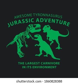 vector illustration of multiple dinosaurs . t shirt graphics