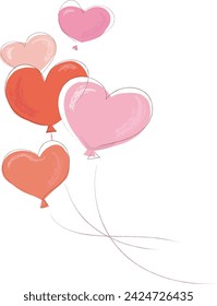 Ilustración vectorial de múltiples globos cardíacos en forma áspera