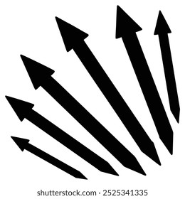 Ilustração vetorial de várias setas que se cruzam