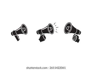Vector Illustration of Multiple Megaphones Announcing