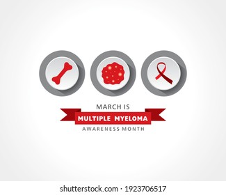 Vector illustration of Multiple Myeloma (Type of bone marrow cancer) Awareness Month observed in the month of March 