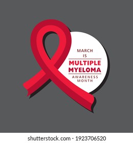 Vector Illustration Of Multiple Myeloma (Type Of Bone Marrow Cancer) Awareness Month Observed In The Month Of March 