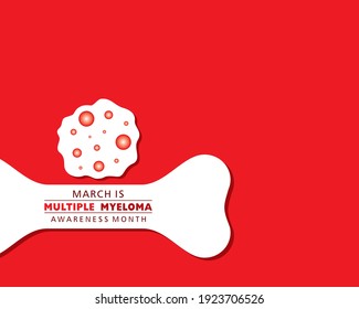 Vector Illustration Of Multiple Myeloma (Type Of Bone Marrow Cancer) Awareness Month Observed In The Month Of March 