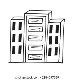 Vector illustration of multi-storey house in doodle style