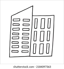 Vector illustration of multi-storey house in doodle style