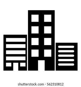 Vector Illustration Of Multistory Commercial Building Icon In Black