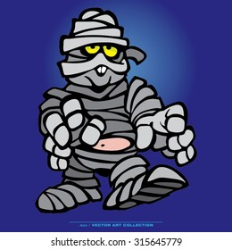 Vector illustration of a Mummy Cartoon Characters