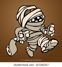 Vector illustration of a Mummy Cartoon Characters