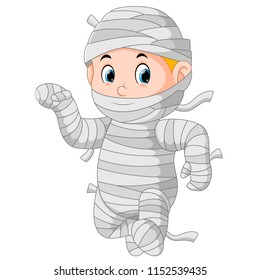 vector illustration of Mummy walking