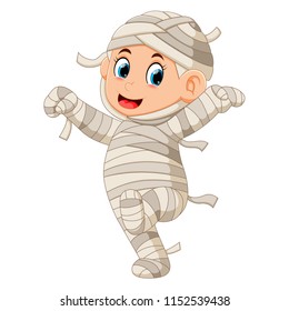vector illustration of Mummy walking