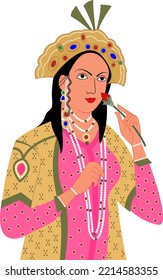 Vector Illustration Of Mumtaz Mahal, Wife Of Shah Jahan And Queen Of Mughal Emperor