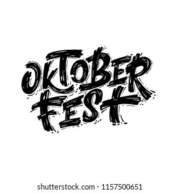 Vector illustration Munich Beer Festival Oktoberfest handwritten text