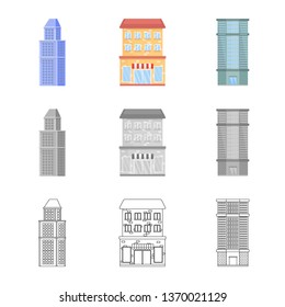 Vector illustration of municipal and center logo. Set of municipal and estate   stock symbol for web.