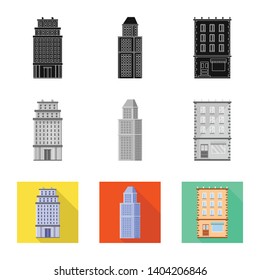 Vector illustration of municipal and center logo. Collection of municipal and estate   stock vector illustration.