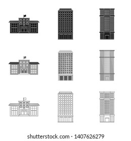 Vector illustration of municipal and center logo. Set of municipal and estate   stock vector illustration.