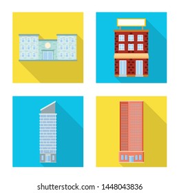 Vector illustration of municipal and center logo. Set of municipal and estate vector icon for stock.