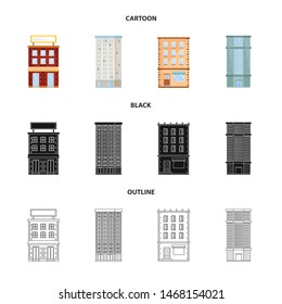 Vector illustration of municipal and center sign. Set of municipal and estate vector icon for stock.