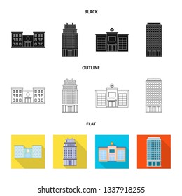 Vector illustration of municipal and center symbol. Collection of municipal and estate   stock vector illustration.