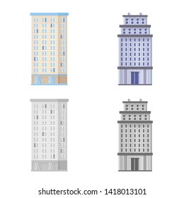 Vector illustration of municipal and center symbol. Set of municipal and estate   stock vector illustration.