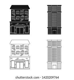 Vector illustration of municipal and center symbol. Collection of municipal and estate   stock symbol for web.