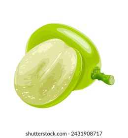 Vector illustration, muscat grapes, isolated white background.