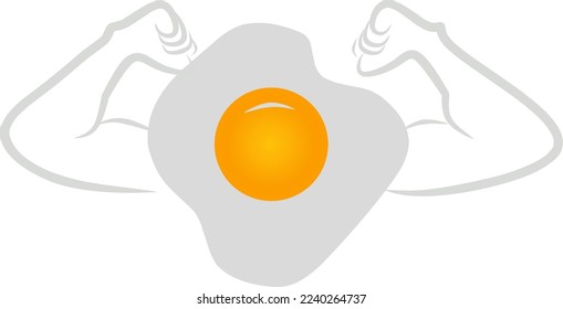 vector illustration of a muscle egg showing biceps. Perfect for nutritional products, etc.