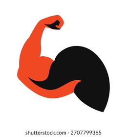 Ilustración vectorial de la silueta del brazo de la flexión del músculo, deportes y Ilustración vectorial de la aptitud.
