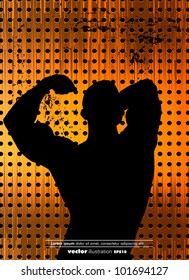 Ilustración vectorial del hombre muscular