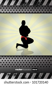 Vector illustration of muscle man