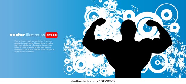 Vector illustration of muscle man