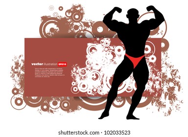 Ilustração vetorial do homem muscular