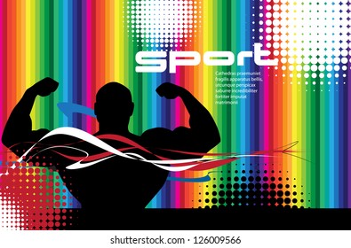 Vector illustration of muscle man