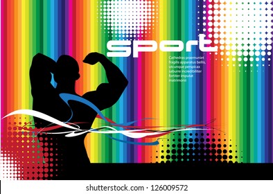 Ilustración vectorial del hombre muscular
