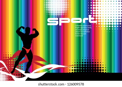 Ilustración vectorial del hombre muscular