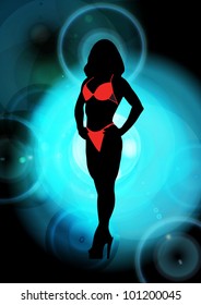 Vector illustration of muscle woman