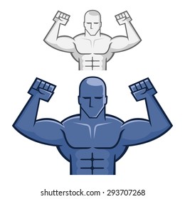 Vector illustration of a muscular upper body figure