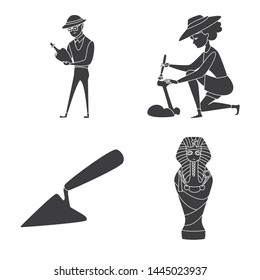 Vector illustration of museum and attributes logo. Collection of museum and historical stock vector illustration.